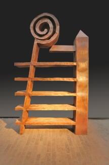 Metallsubjekt - Regal aus gerostetem Stahlblech